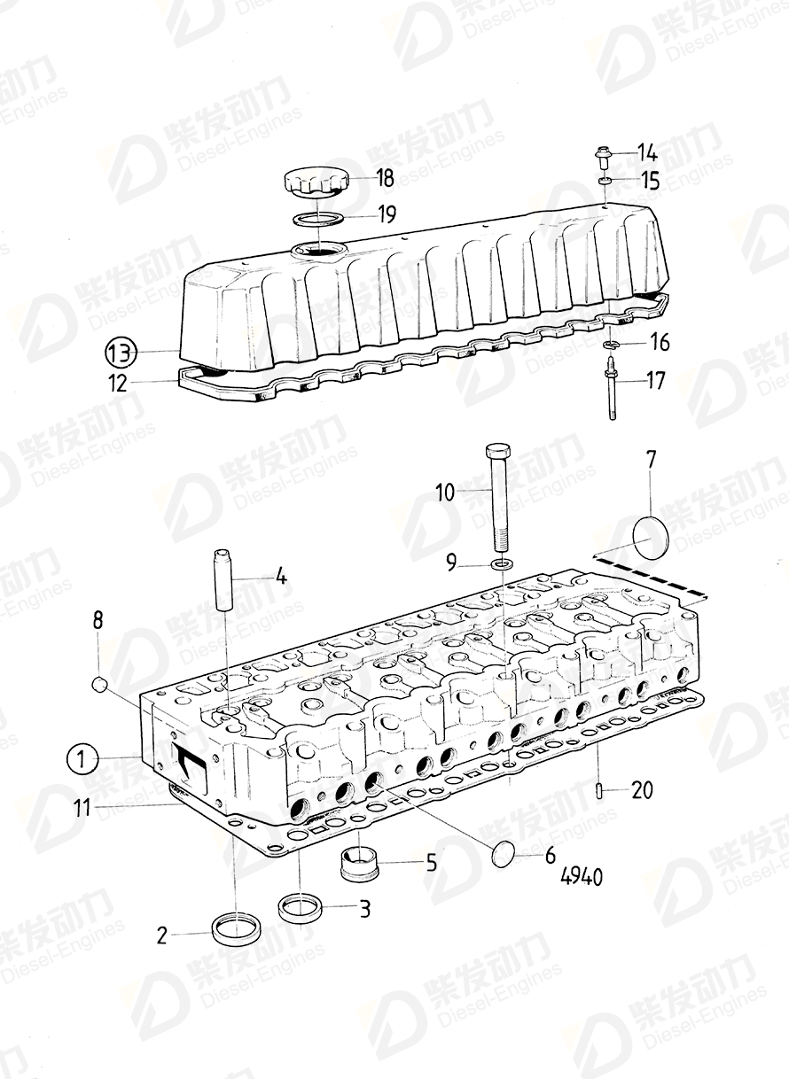 VOLVO Cylinder head gasket 859155 Drawing